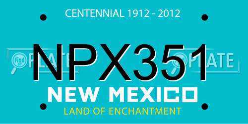 NPX351 New Mexico License Plate