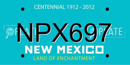 NPX697 New Mexico License Plate