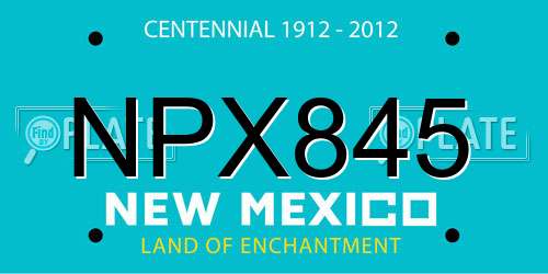 NPX845 New Mexico License Plate