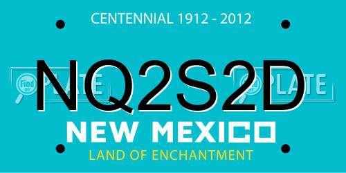 NQ2S2D New Mexico License Plate