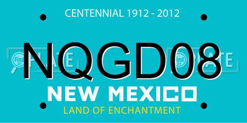 NQGD08 New Mexico License Plate