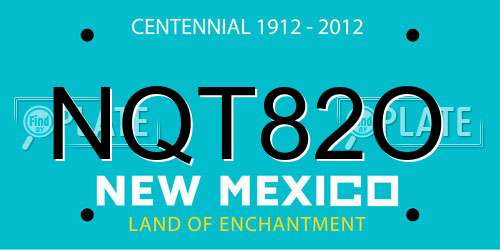 NQT82O New Mexico License Plate