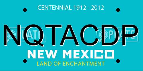 NQTACDP New Mexico License Plate