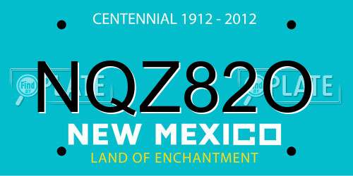 NQZ82O New Mexico License Plate