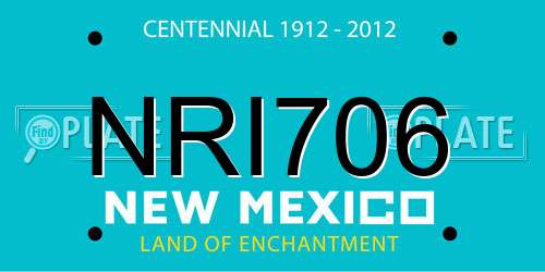 NRI706 New Mexico License Plate