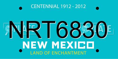 NRT6830 New Mexico License Plate