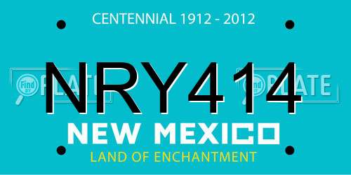 NRY414 New Mexico License Plate