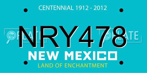 NRY478 New Mexico License Plate