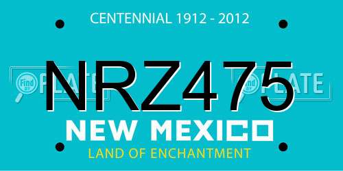 NRZ475 New Mexico License Plate