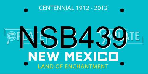 NSB439 New Mexico License Plate
