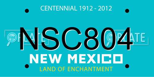 NSC804 New Mexico License Plate