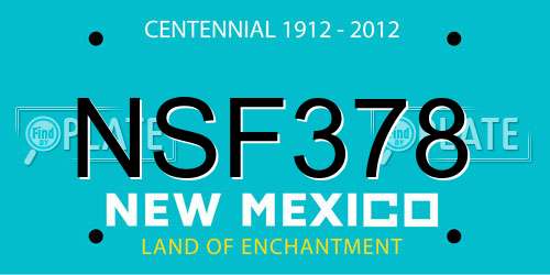 NSF378 New Mexico License Plate