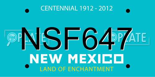 NSF647 New Mexico License Plate