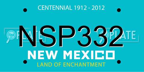 NSP332 New Mexico License Plate