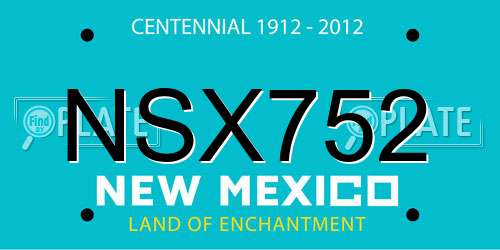 NSX752 New Mexico License Plate