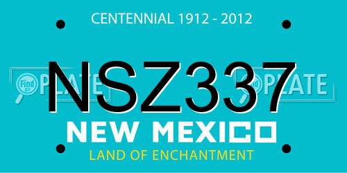NSZ337 New Mexico License Plate