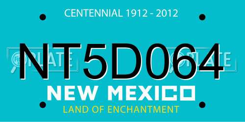 NT5D064 New Mexico License Plate