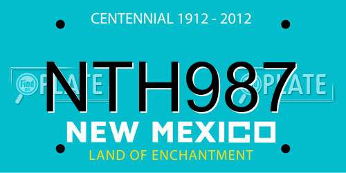 NTH987 New Mexico License Plate