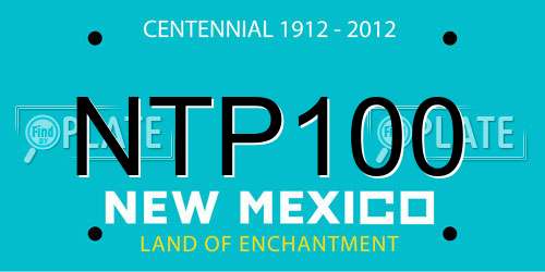 NTP100 New Mexico License Plate