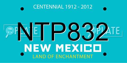 NTP832 New Mexico License Plate