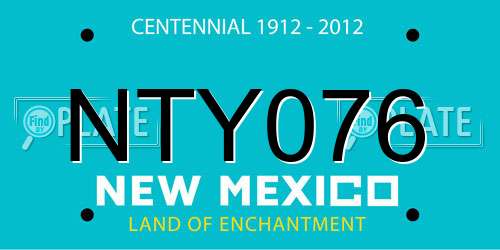 NTY076 New Mexico License Plate