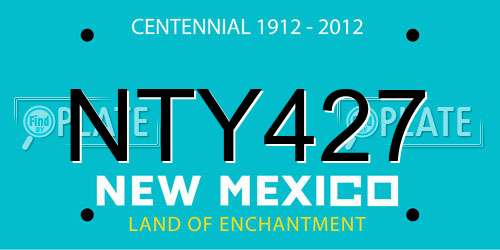 NTY427 New Mexico License Plate