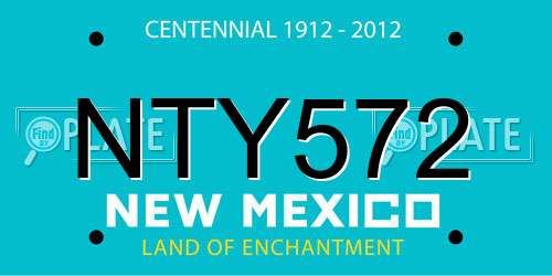 NTY572 New Mexico License Plate