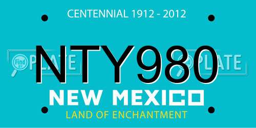 NTY980 New Mexico License Plate