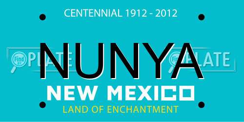 NUNYA New Mexico License Plate