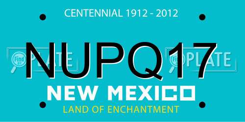 NUPQ17 New Mexico License Plate