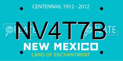 NV4T7B New Mexico License Plate