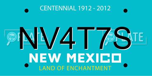 NV4T7S New Mexico License Plate