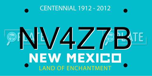 NV4Z7B New Mexico License Plate
