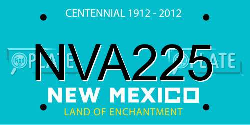 NVA225 New Mexico License Plate