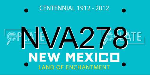 NVA278 New Mexico License Plate