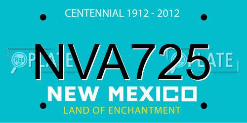 NVA725 New Mexico License Plate