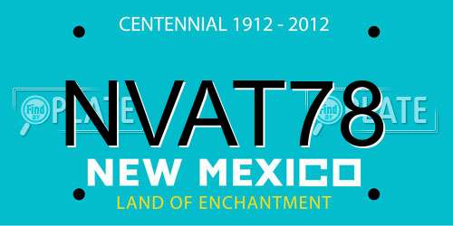 NVAT78 New Mexico License Plate