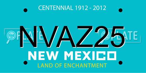 NVAZ25 New Mexico License Plate