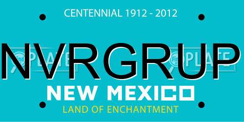 NVRGRUP New Mexico License Plate