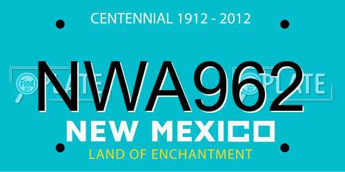 NWA962 New Mexico License Plate