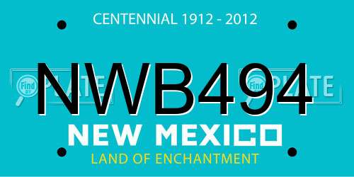 NWB494 New Mexico License Plate