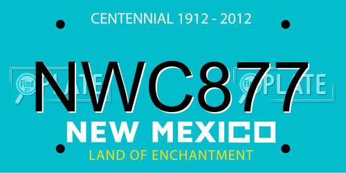 NWC877 New Mexico License Plate