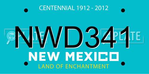 NWD341 New Mexico License Plate