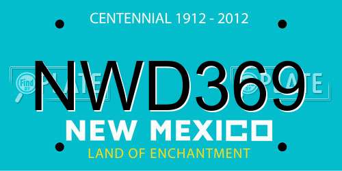 NWD369 New Mexico License Plate