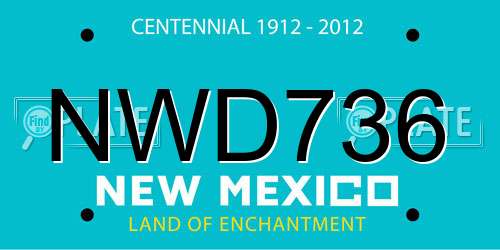 NWD736 New Mexico License Plate