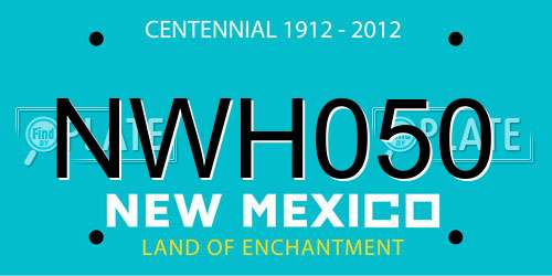 NWH050 New Mexico License Plate