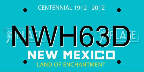 NWH63D New Mexico License Plate
