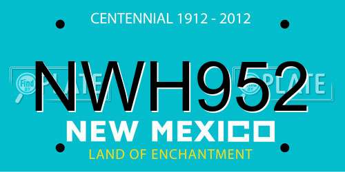 NWH952 New Mexico License Plate