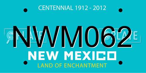 NWM062 New Mexico License Plate