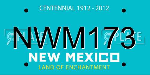 NWM173 New Mexico License Plate